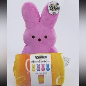 Peeps Blanket Buddie Plush and Throw Blanket Set Purple NEW